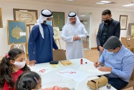 Sheikh Abdullah Al Sharqi visiting the Fujairahfine arts  Academy 