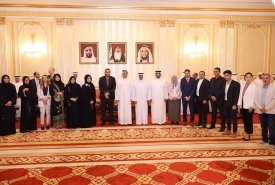 Hamad Al Sharqi receives the delegation of the Fujairah Academy of Fine Arts