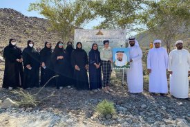 Fujairah Academy (Drawing Department) participated in the afforestation initiative of 50 seedlings, which was organized by the Environment and Natural Reserves Authority, Kalba branch in Wadi Al Hilo.