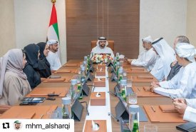 His Highness Sheikh Mohammed bin Hamad Al Sharqi chaired the meeting of the Board of Trustees of the Fujairah Academy of Fine Arts, and was briefed on the progress of work in the educational programs and projects in the field of art.