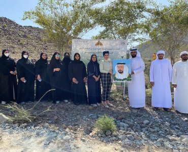 Fujairah Academy (Drawing Department) participated in the afforestation initiative of 50 seedlings, which was organized by the Environment and Natural Reserves Authority, Kalba branch in Wadi Al Hilo.