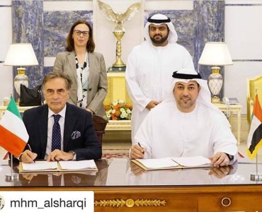 HH Sheikh Mohammed bin Hamad Al Sharqi, Crown Prince of Fujairah, has signed a cooperation agreement between Fujairah Fine Arts and Luigi Kirubini.