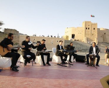  Fujairah Orchestra held a concert at Fujairah Castle on the sidelines of the launch of the torch of hope for the Special Olympics World Games.