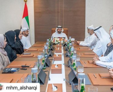 His Highness Sheikh Mohammed bin Hamad Al Sharqi chaired the meeting of the Board of Trustees of the Fujairah Academy of Fine Arts, and was briefed on the progress of work in the educational programs and projects in the field of art.