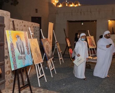 Participation of the Fujairah Academy of Fine Arts, Dibba Branch, in the activities of the 50th National Day of the Fujairah Tourism and Antiquities Authority at Dibba Fort, Fujairah.